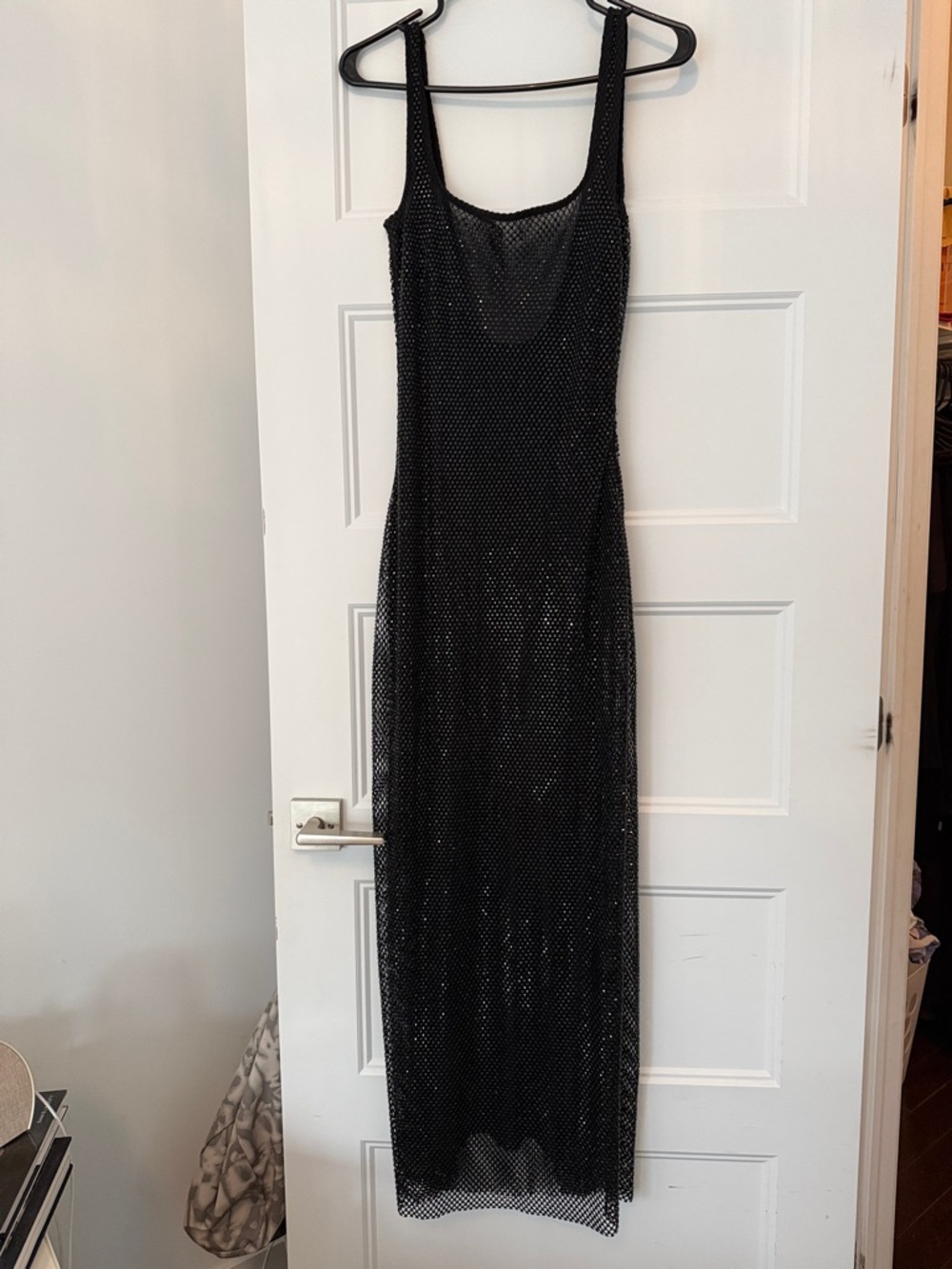 BabyBoo Black Maxi Dress with Mesh Overlay